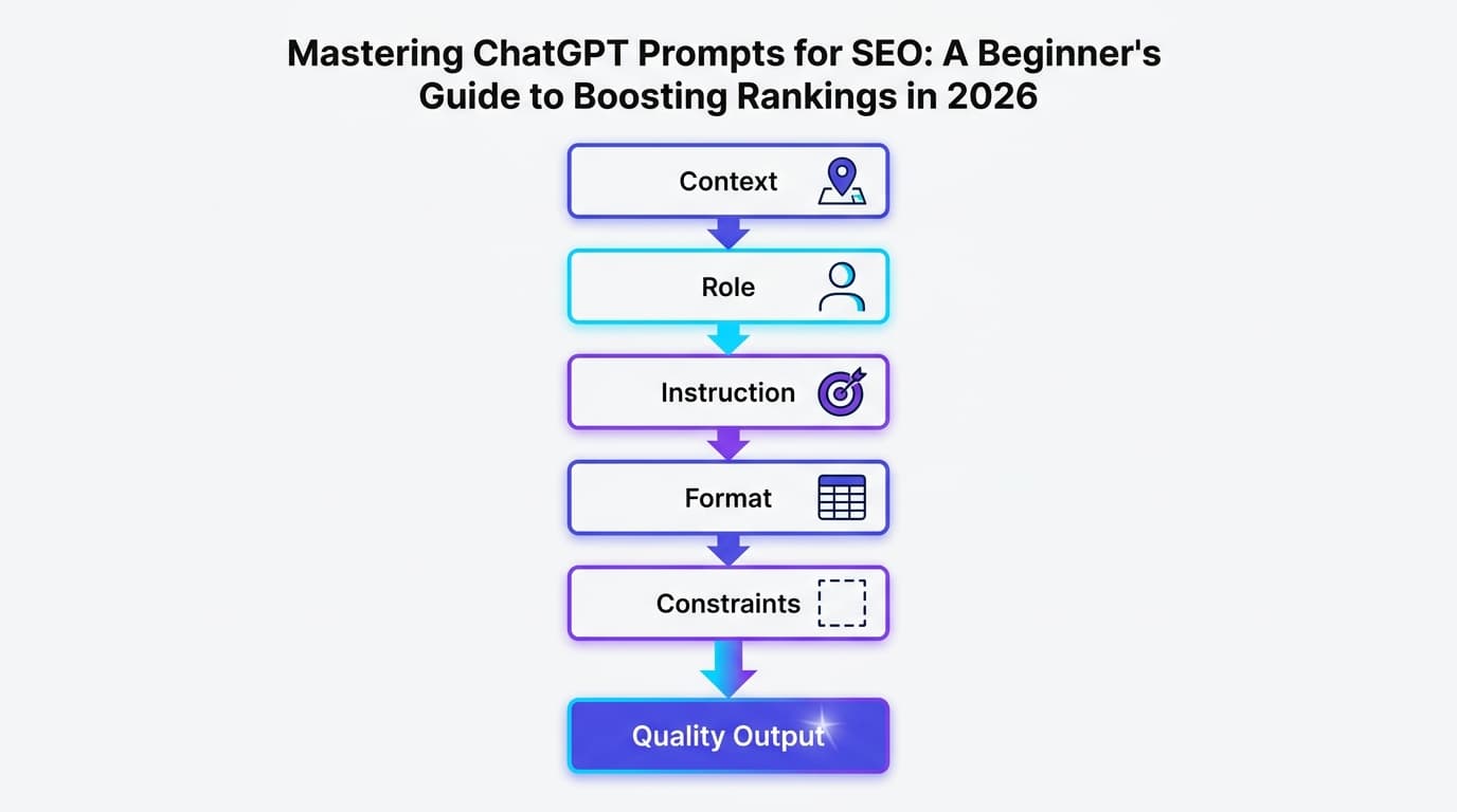 CRIFC framework diagram showing five components of effective ChatGPT prompts